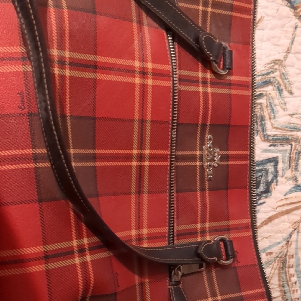 Coach Red Plaid Women's tote